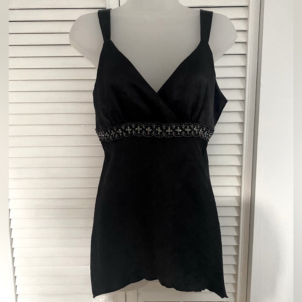 2000s Black Women's Top with Embellished Detail